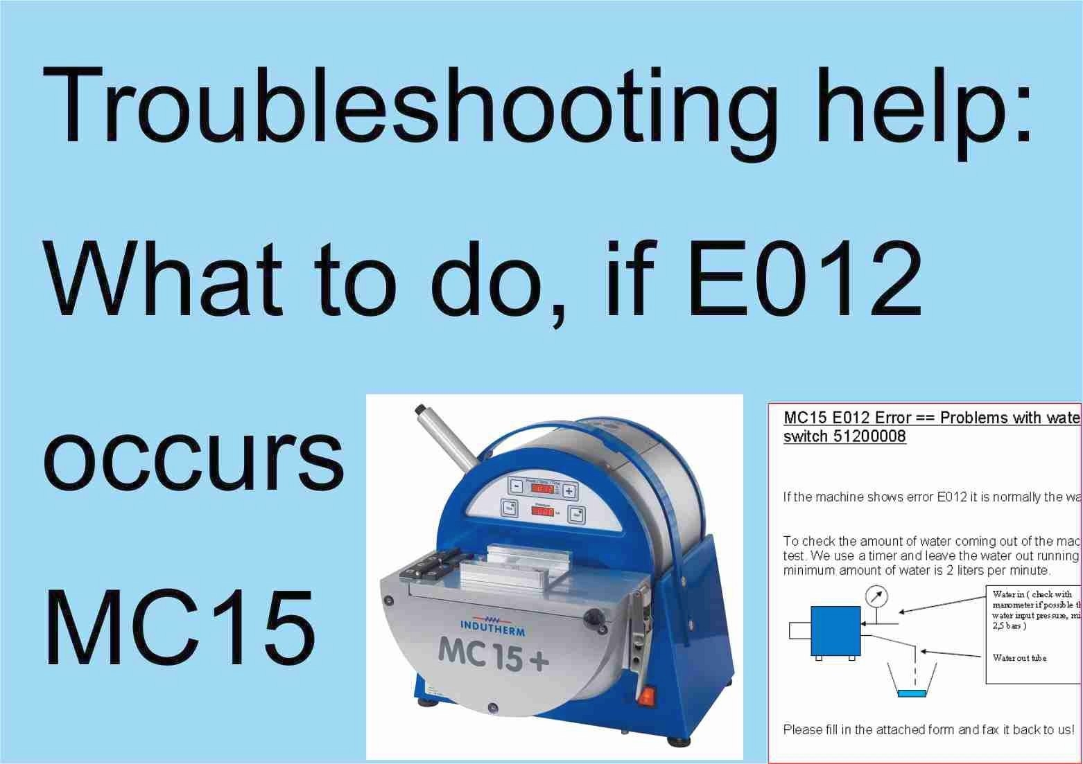 Fehlermeldung E012 bei MC15