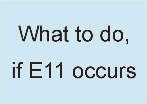 Fehlermeldung E011