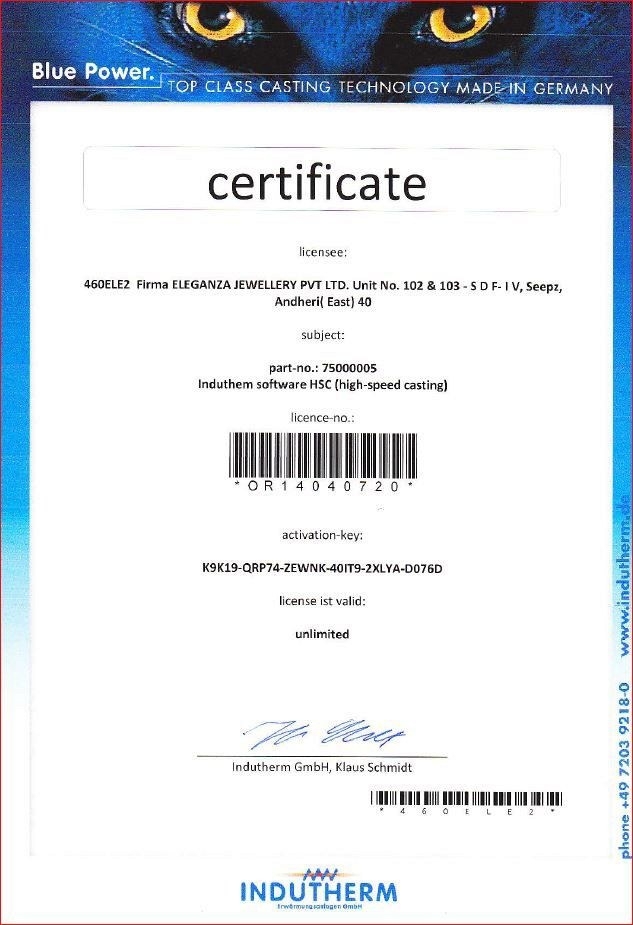 Softwarelizens für INDUTHERM HSC