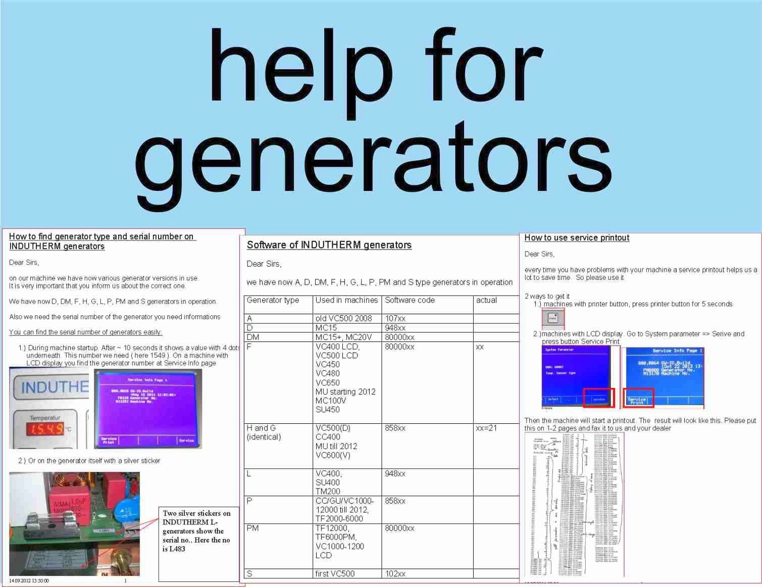 FAQ INDUTHERM Generatoren