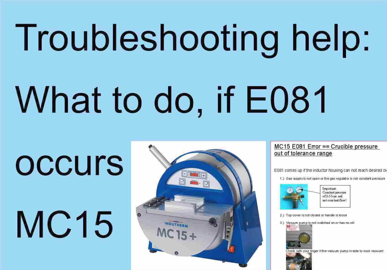 Fehlermeldung E081 bei MC15